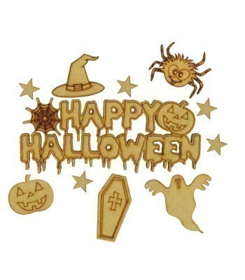 Laser Cut 3mm Happy Halloween Shapes To Fit Our Treat Boxes 